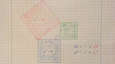 Dreieck und Quadrate